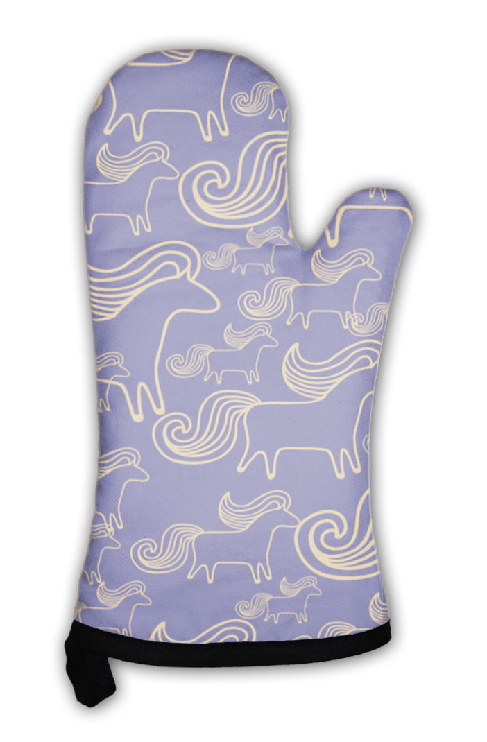 Oven Mitt, Horse Pattern