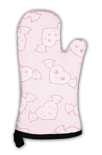 Oven Mitt, Kawaii Cartoon Pattern With Cute Hearts