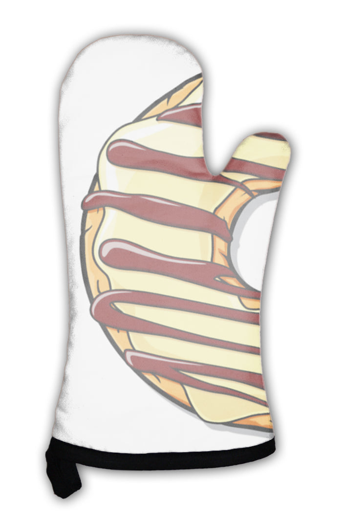 Oven Mitt, Donut Illustration Place For Your Text
