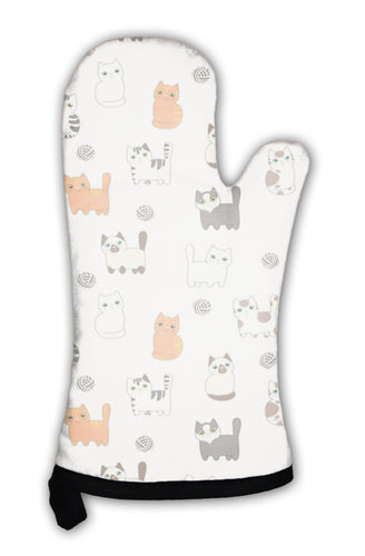 Oven Mitt, Funny Cartoon Cats Pattern