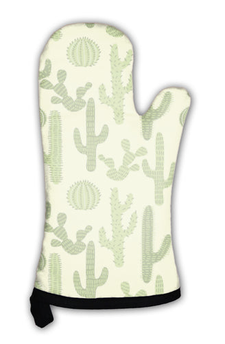 Oven Mitt, Pattern With Cactus 1