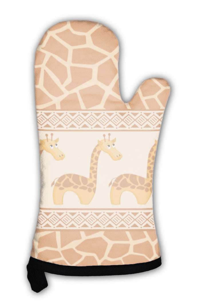 Oven Mitt, Patterns With Cute Giraffe And Giraffe Skin