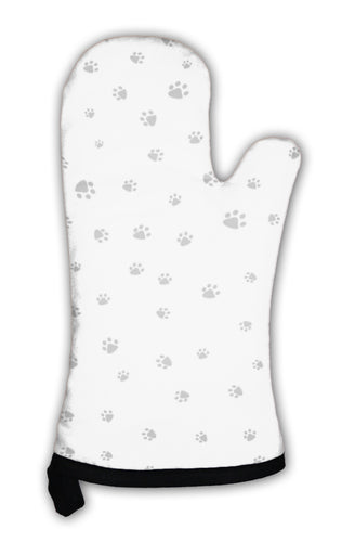 Oven Mitt, Footprint Of Cat And Dog