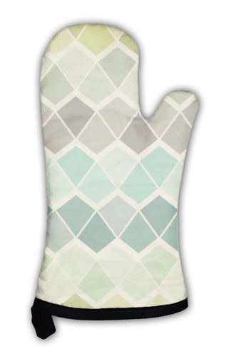 Oven Mitt, Retro Geometric Pattern