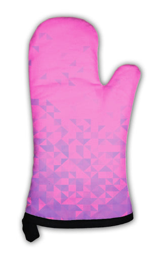 Oven Mitt, Abstract Bright Sparkle Red Pixel Pattern