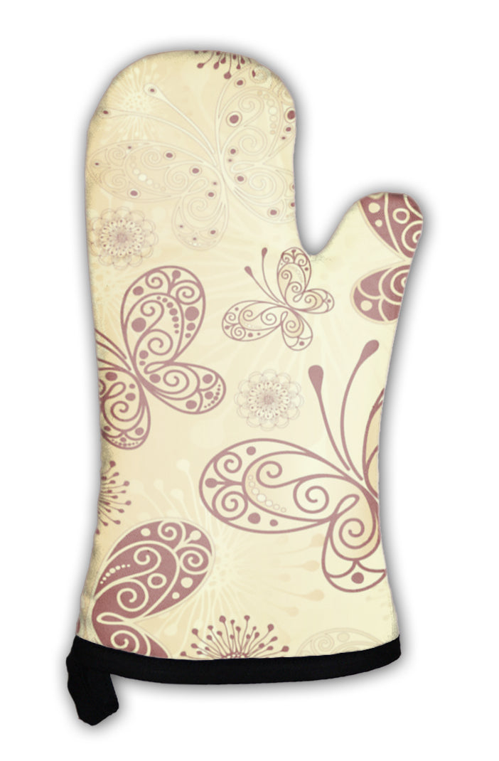 Oven Mitt, Goldbrown Pattern