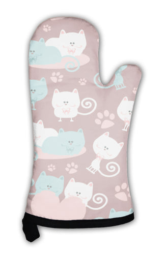 Oven Mitt, Cats In Love Cute Pattern