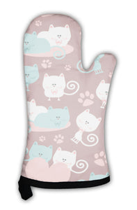 Oven Mitt, Cats In Love Cute Pattern