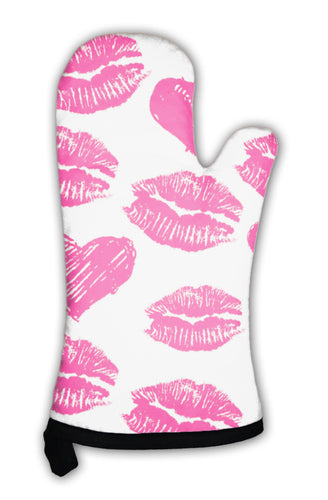 Oven Mitt, Lipsticks Prints And Hearts