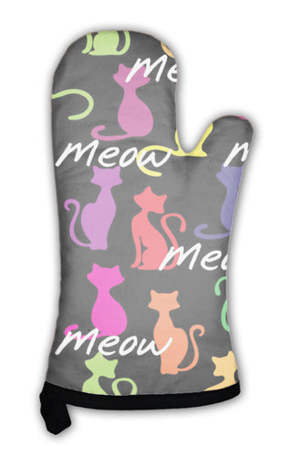 Oven Mitt, With Colorful Cats
