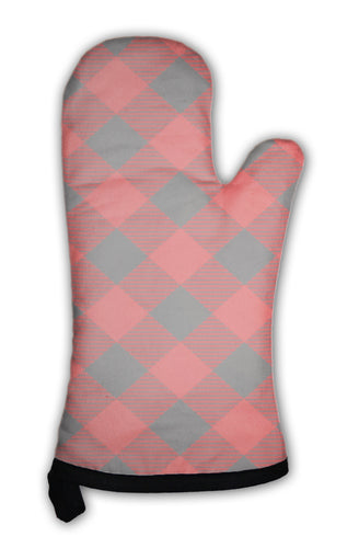 Oven Mitt, Lumberjack Plaid Pattern Tilted