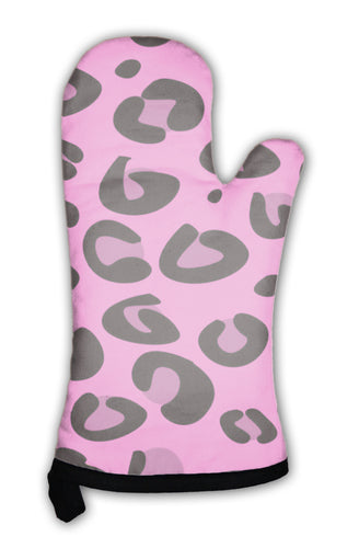 Oven Mitt, Pink Leopard Pattern