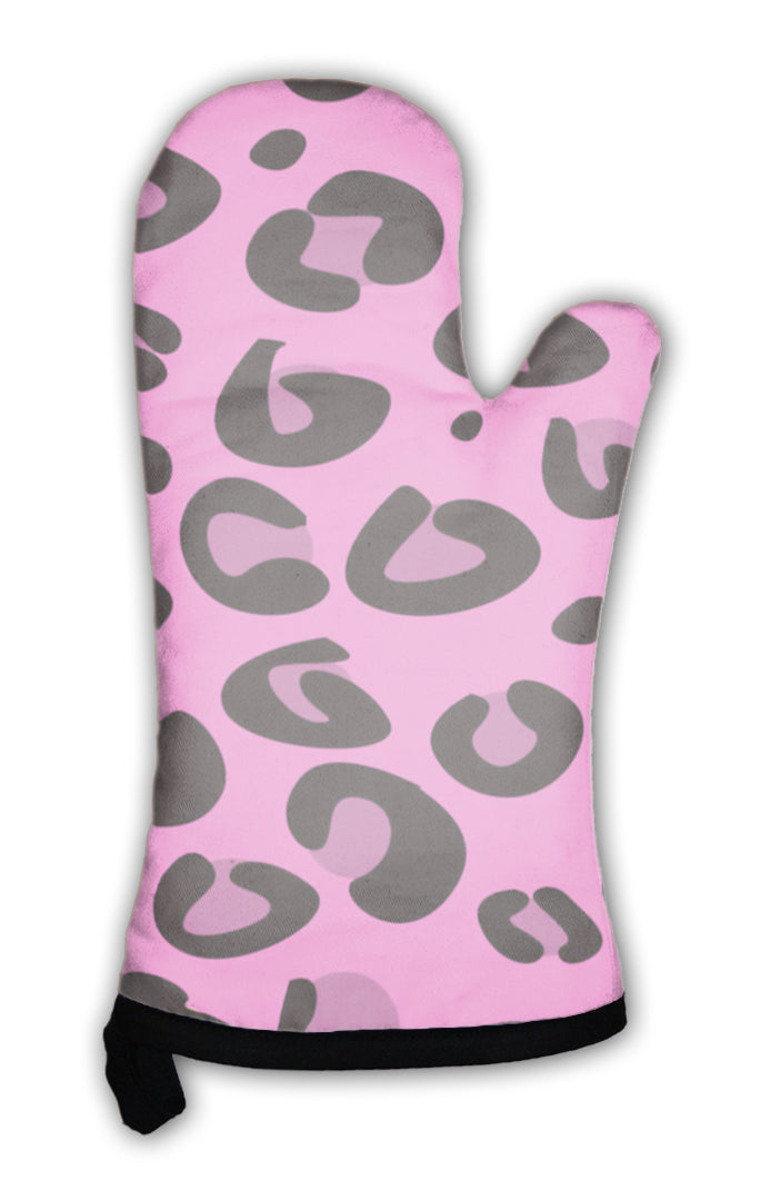 Oven Mitt, Pink Leopard Pattern