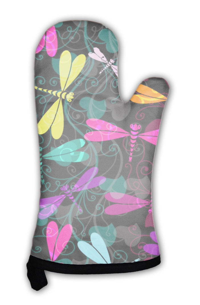 Oven Mitt, Dark Colorful Pattern