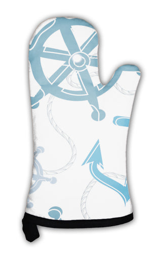 Oven Mitt, Nautical Pattern