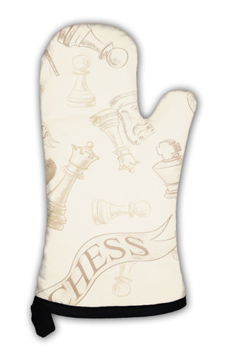 Oven Mitt, Pattern With Chess