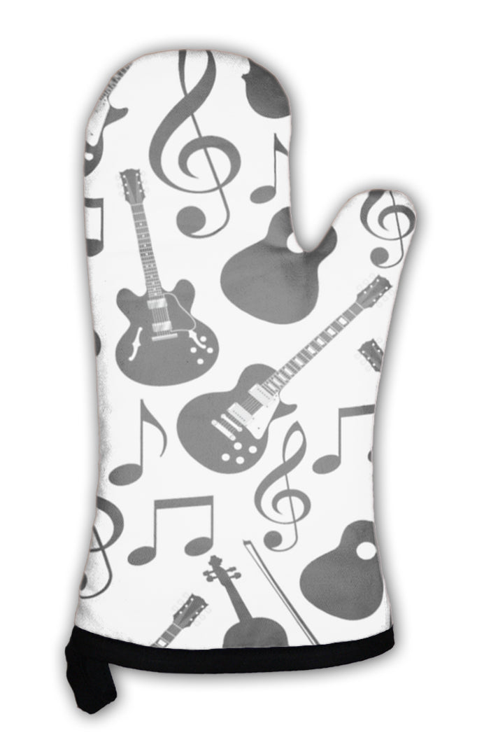 Oven Mitt, Musical Instruments Monochrom Pattern