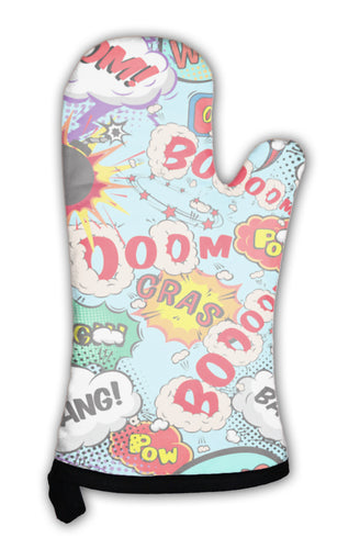 Oven Mitt, Pattern Comic Speech Bubbles