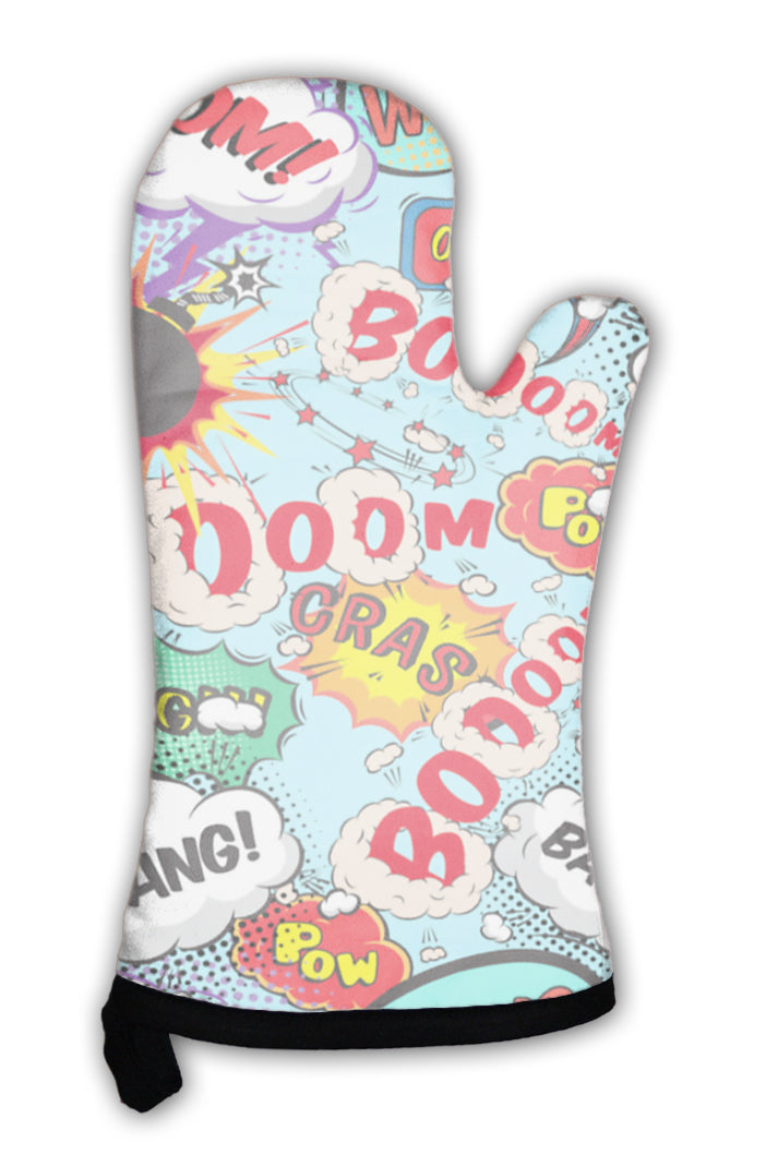 Oven Mitt, Pattern Comic Speech Bubbles