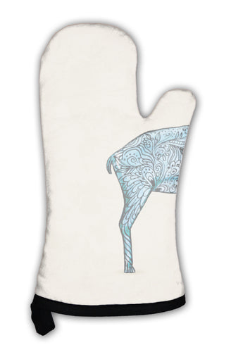 Oven Mitt, Ornamental Decorative Blue Goat