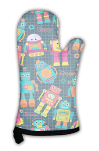 Oven Mitt, Tileable Pattern With Cute Robots
