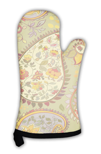 Oven Mitt, Beautiful Green Paisley