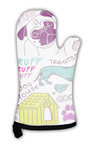 Oven Mitt, Dogs Doodles Set