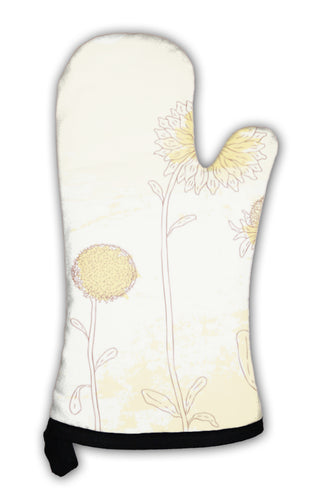 Oven Mitt, Yellow Sunflower On Watercolor