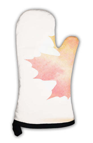 Oven Mitt, Orange Watercolor Painted Autumn Maple Leaf