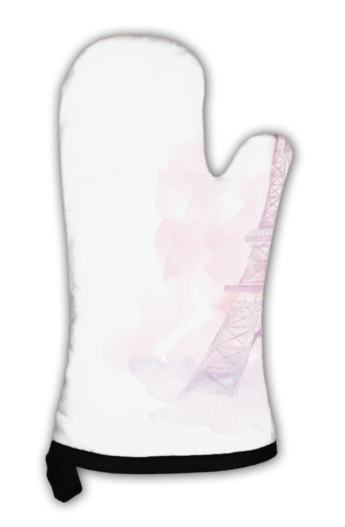 Oven Mitt, Watercolor Eiffel Tower