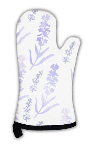 Oven Mitt, Watercolor Pattern With Lavender Flowers