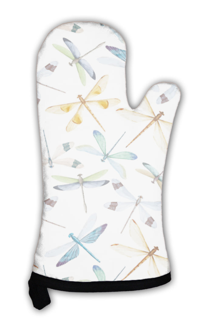 Oven Mitt, Watercolor Dragonflies Pattern