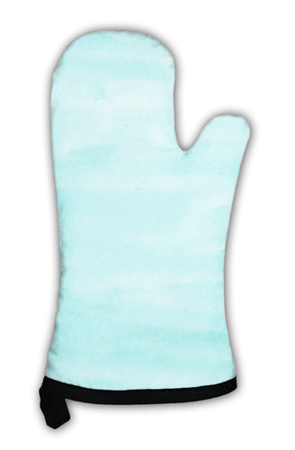 Oven Mitt, Turquoise Watercolor For Design Illustrations