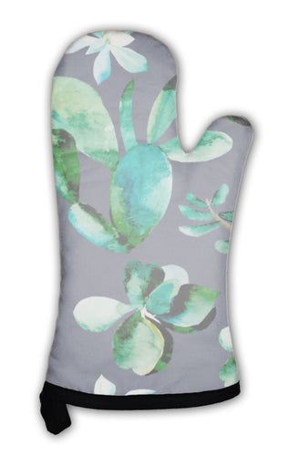 Oven Mitt, Pattern With Succulents