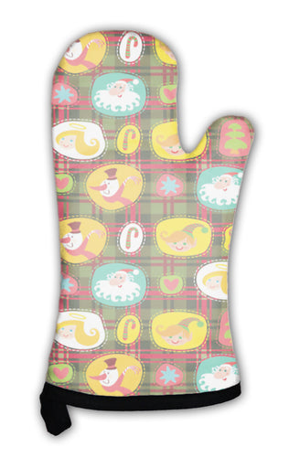 Oven Mitt, Christmas Plaid Pattern Wrapping Paper