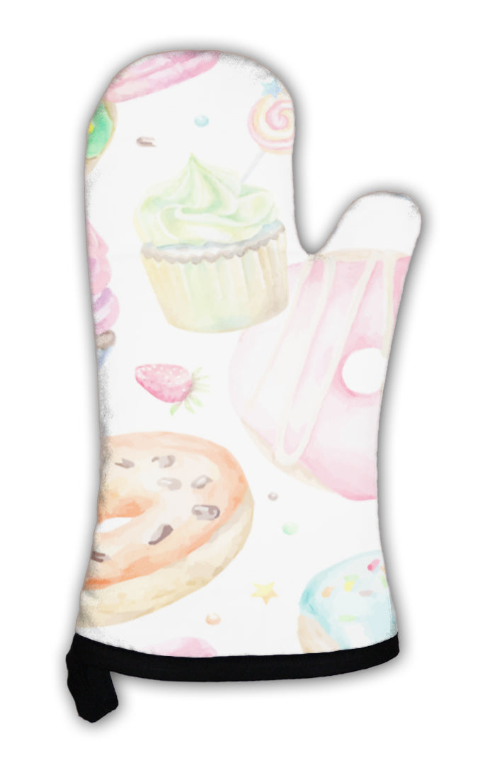 Oven Mitt, Watercolor Sweet Pastry Pattern