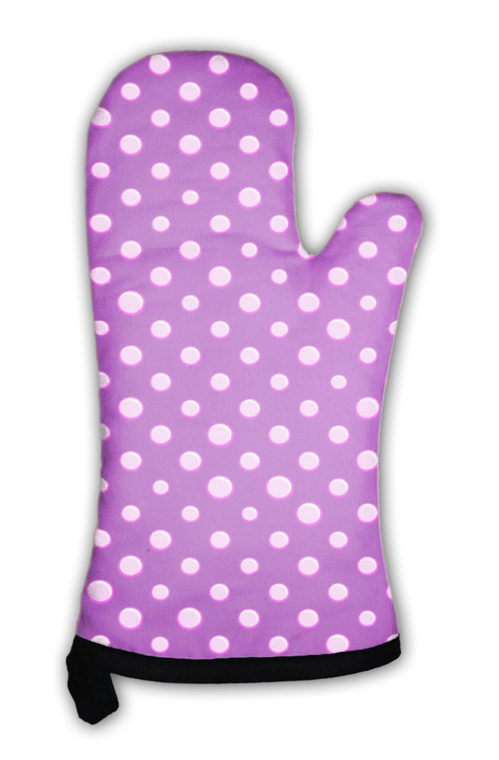Oven Mitt, Purple Polka Dot Pattern