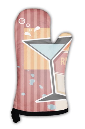 Oven Mitt, Cocktail Lounge Bar Retro Poster For Party Events Or Drink Menu