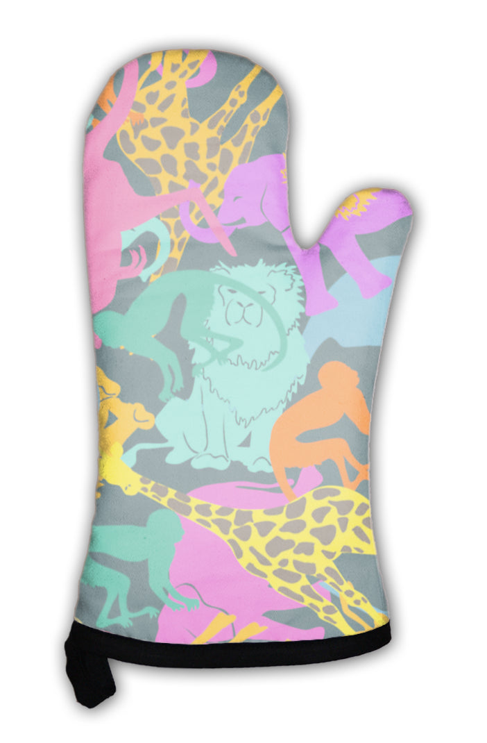 Oven Mitt, Animal Silhouettes Pattern