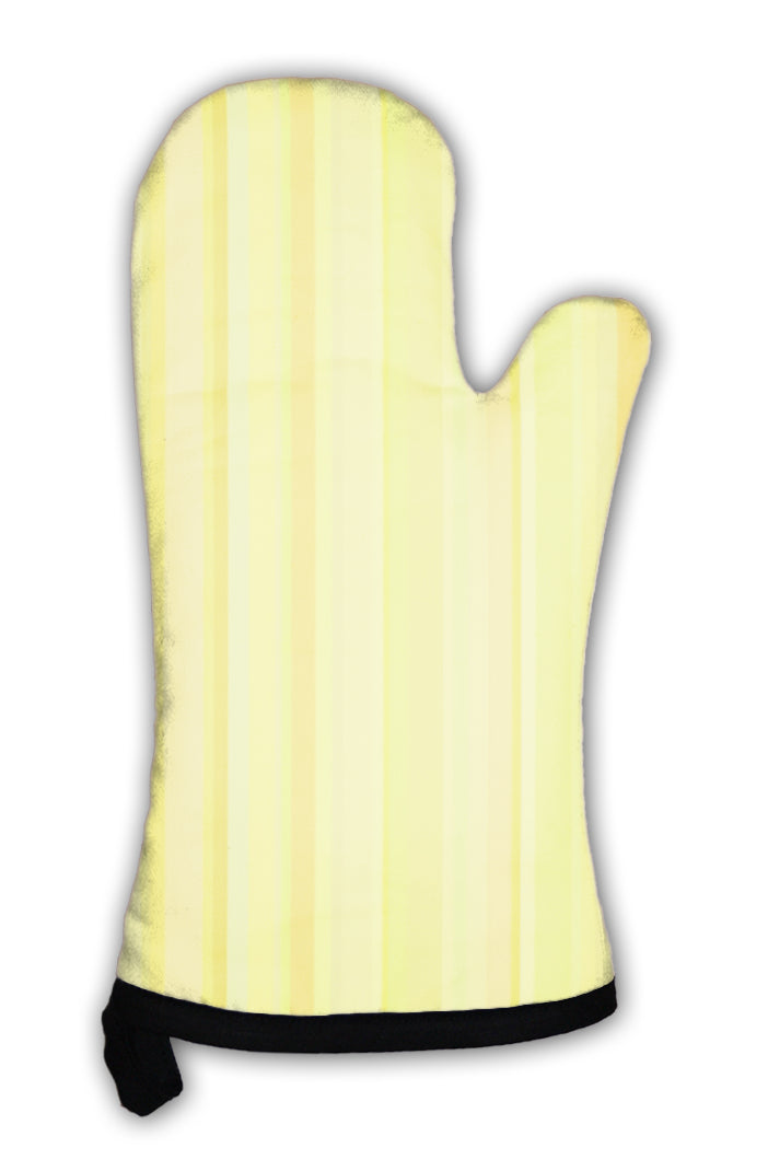 Oven Mitt, Vertical Yellow Stripes