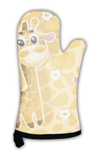 Oven Mitt, With Babies Giraffes