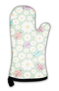 Oven Mitt, Ladybug Wallpaper Pattern