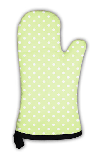 Oven Mitt, Green Polka Dot