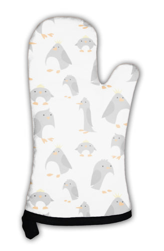 Oven Mitt, Pattern With Cute Penguins