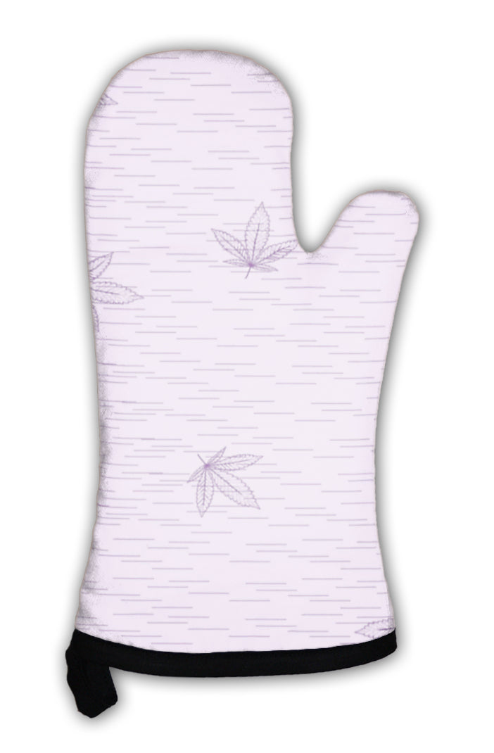 Oven Mitt, Abstract Pattern With Colorful Marijuana Leaves