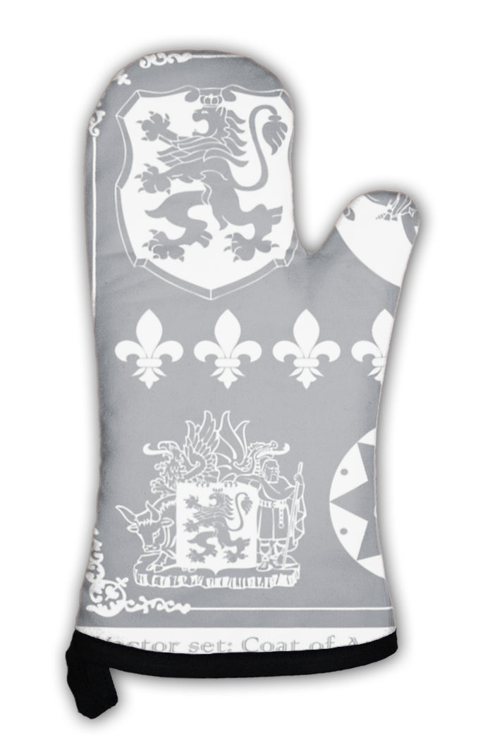 Oven Mitt, Silhouettes Of Heraldic Lions
