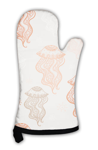 Oven Mitt, Pattern With Jellyfish