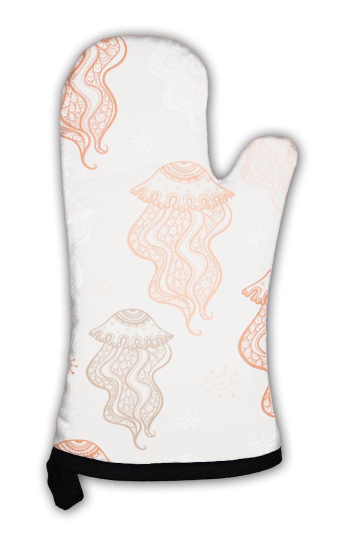 Oven Mitt, Pattern With Jellyfish