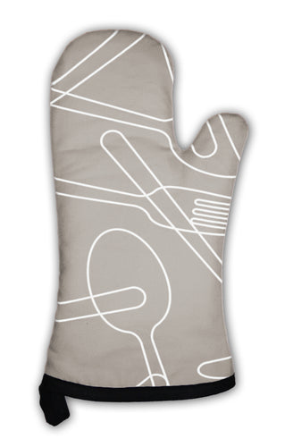 Oven Mitt, Cutlery Pattern