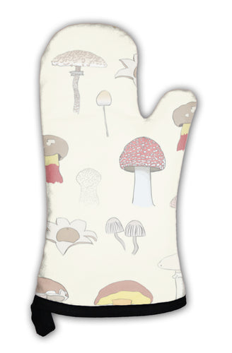 Oven Mitt, Mushrooms Pattern